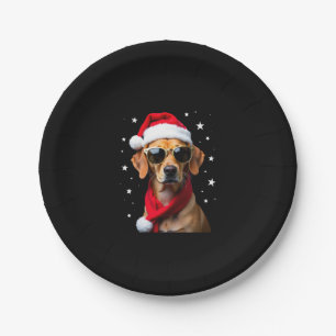 Funny Boxer Dog Christmas Lights Xmas Outfit Pajam Paper Plate