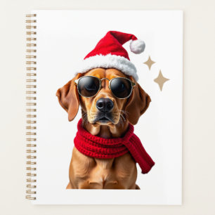 Funny Boxer Dog Christmas Lights Xmas Outfit Pajam Planner