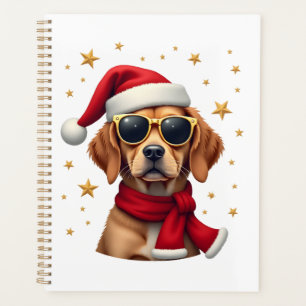 Funny Boxer Dog Christmas Lights Xmas Outfit Pajam Planner