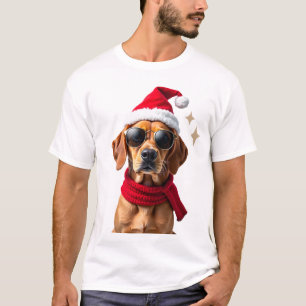 Funny Boxer Dog Christmas Lights Xmas Outfit Pajam T-Shirt