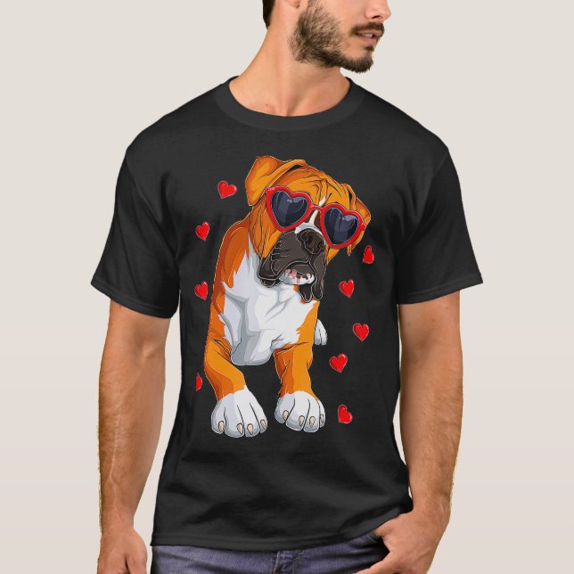 Funny Boxer Dog Valentine's Day Boxer Lover3  T-Shirt (Front)