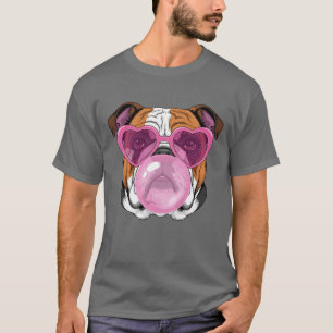 Funny Boxer Dog Wearing Heart Sunglasses Humour Do T-Shirt