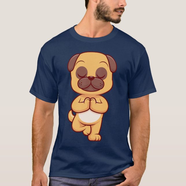 Funny Boxer Dog Yoga Pose Pet Humour Yoga LoverGif T-Shirt (Front)