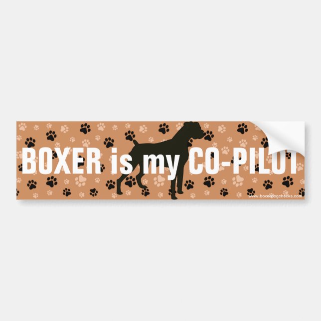 Funny BOXER is my Co-PILOT Dog Bumper Sticker (Front)