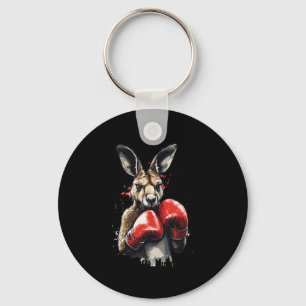 Funny Boxer Kangaroo With Boxing Gloves Fighting K Key Ring
