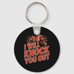 Funny Boxer Knock You Out Boxing Gloves I Will Kno Key Ring