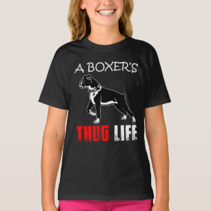 Funny Boxer Mum Puppy Dog Dad Cute Thug Life T-Shirt