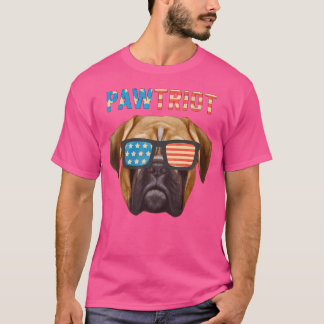 Funny Boxer Pawtriot Shirt For Men Women Kids 4Th 
