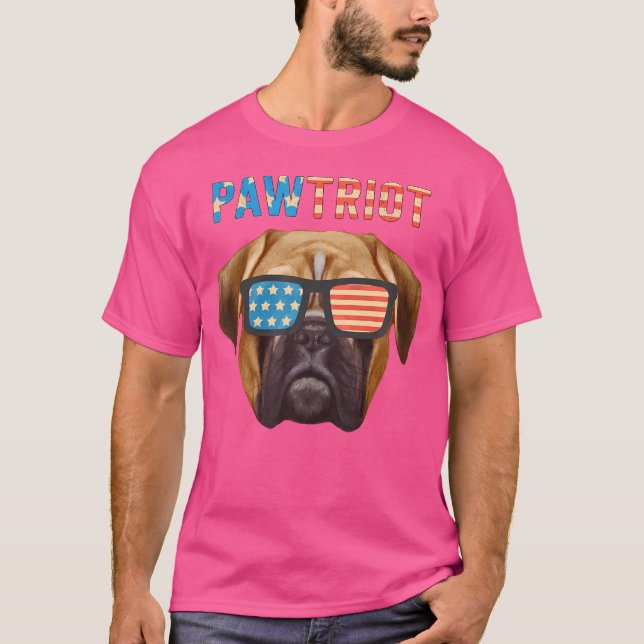 Funny Boxer Pawtriot Shirt For Men Women Kids 4Th  (Front)