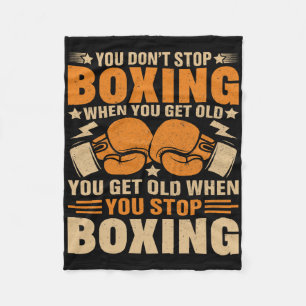 Funny Boxer Player Old School Boxing Youth Trainer Fleece Blanket