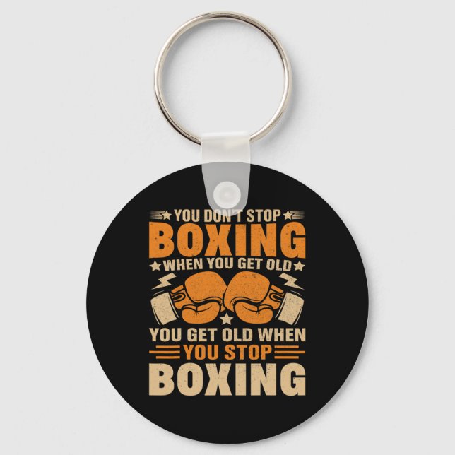 Funny Boxer Player Old School Boxing Youth Trainer Key Ring (Front)