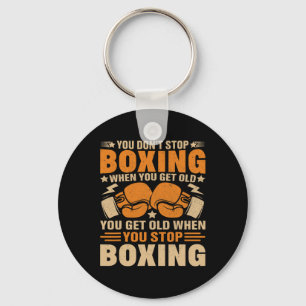 Funny Boxer Player Old School Boxing Youth Trainer Key Ring
