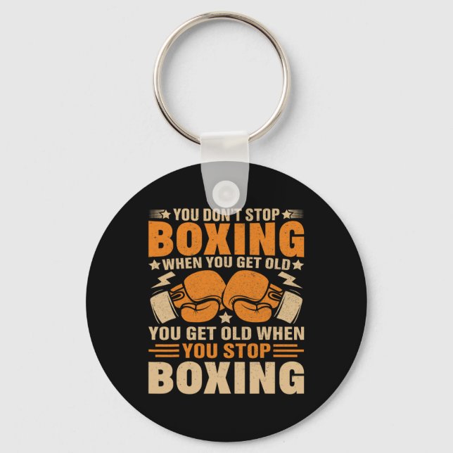 Funny Boxer Player Old School Boxing Youth Trainer Key Ring (Front)