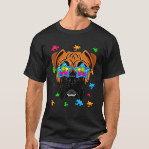 Funny Boxer Puzzle Autism Awareness Dog Lover T-Shirt
