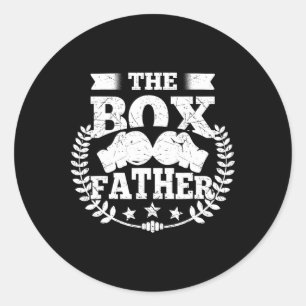 Funny Boxer Quote The Boxfather Boxing Gloves Boxi Classic Round Sticker