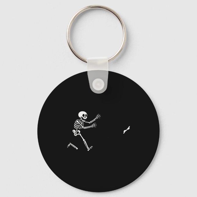 Funny Boxer Running Skeleton Halloween  Key Ring (Front)