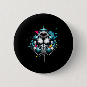 Funny Boxer Shark Boxing Great For Boxing Lover 6 Cm Round Badge