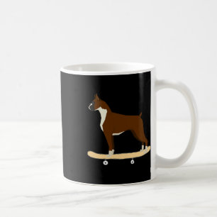 Funny Boxer Skateboarding Puppy Dog Gift Men Women Coffee Mug