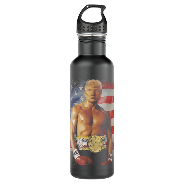 Funny Boxer Trump Trump Rocky Meme 212 710 Ml Water Bottle (Front)