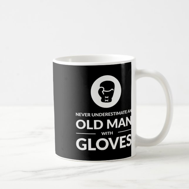 Funny Boxing Boxer Old Man T Shirt Gift  Coffee Mug (Right)