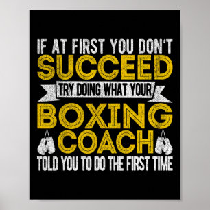 Funny Boxing Coach Boxing Trainer Retro Poster