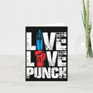 Funny Boxing Glove Tee Live Love Punch Card