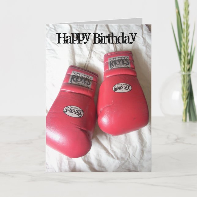 Funny Boxing Gloves Birthday Card (Front)
