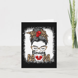 Funny Boxing Gloves Messy Bun Boxing Mom Card