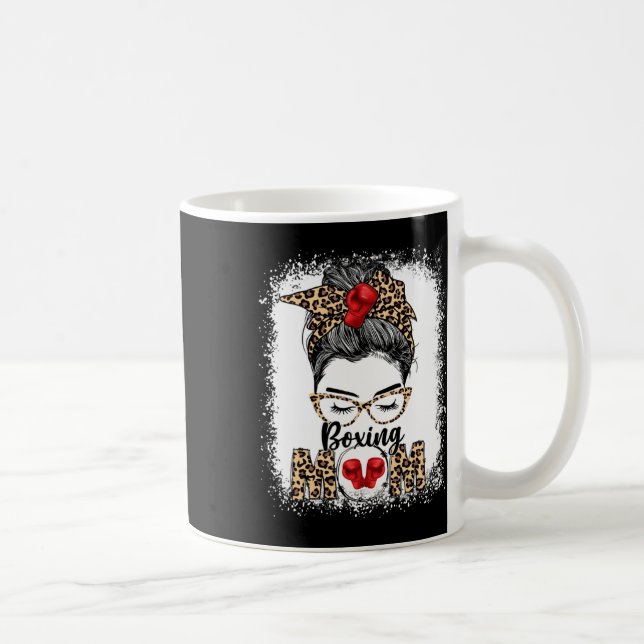 Funny Boxing Gloves Messy Bun Boxing Mum  Coffee Mug (Right)