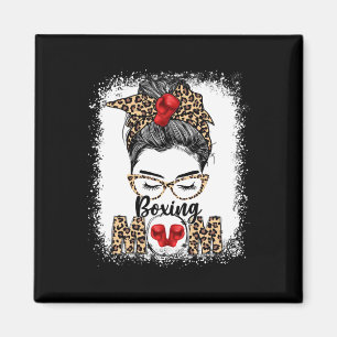 Funny Boxing Gloves Messy Bun Boxing Mum Magnet