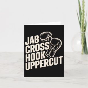 Funny Boxing Gym Jab Cross Hook Uppercut For Women Card