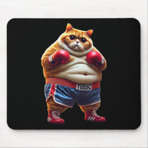 Funny Boxing Gym Workout Cat With Boxing Gloves An Mouse Pad