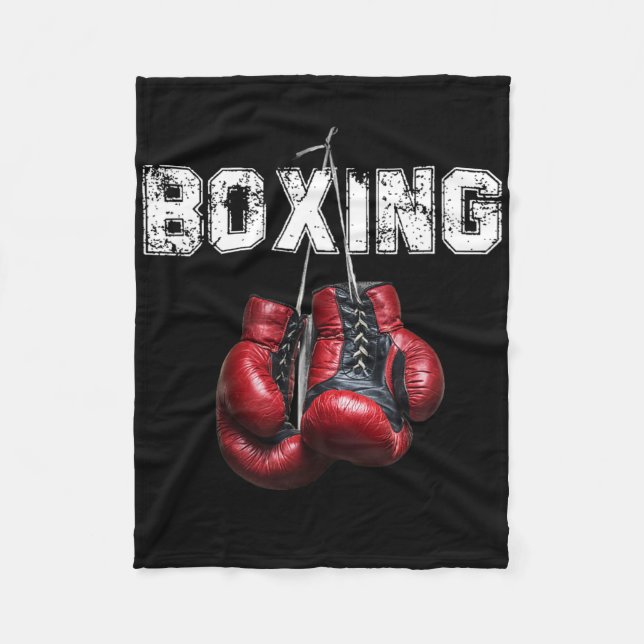 Funny Boxing - I Love Boxing  Fleece Blanket (Front)