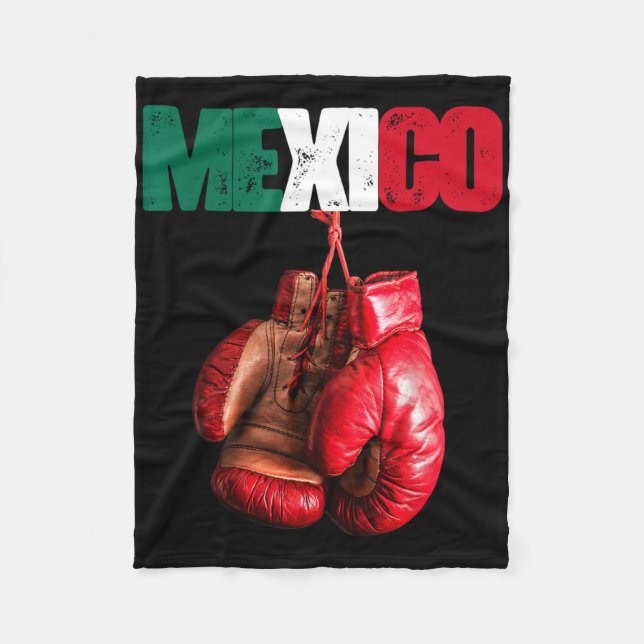 Funny Boxing - I Love Boxing Mexico  Fleece Blanket (Front)