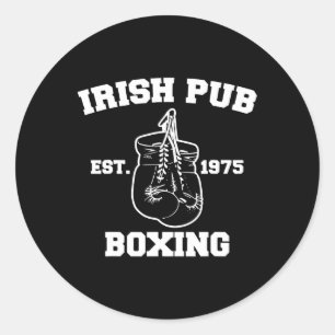 Funny Boxing Irish Pub Sport Happy Saint Patricks  Classic Round Sticker