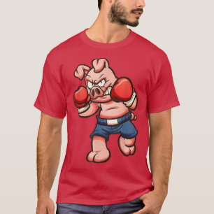 Funny Boxing Pig Kickboxer Competitions Wrestling T-Shirt