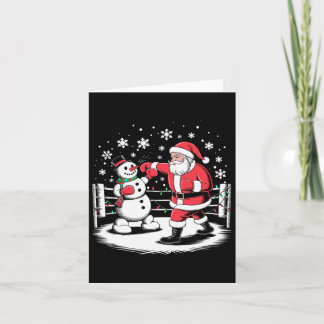 Funny Boxing Player Xmas Lights Santa Snow Boxing  Card