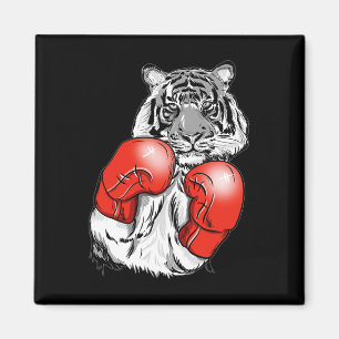 Funny Boxing Tiger With Red Gloves Kids Adults Magnet