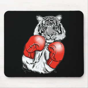 Funny Boxing Tiger With Red Gloves Kids Adults  Mouse Pad