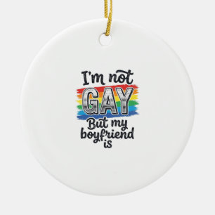 Funny Boyfriend Pride Vintage Engraving Shirt Desi Ceramic Tree Decoration