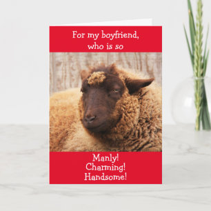 Funny Boyfriend Sheep Valentine's Holiday Card
