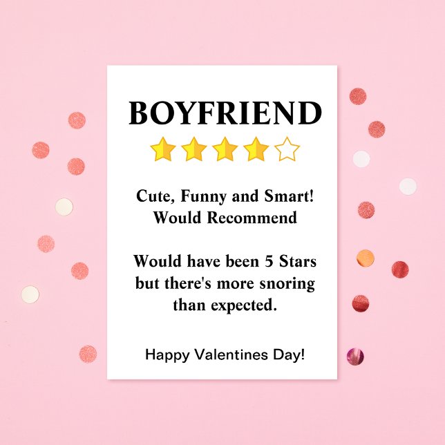 Funny Boyfriend Valentine's Cad for Snoring Card (Creator Uploaded)