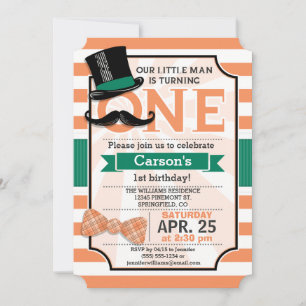 Funny Boy's 1st Birthday Party Invitation