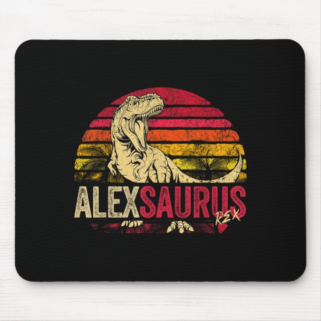 Funny Boys Alex Saurus Dinosaur Rex Name Mouse Pad (Front)