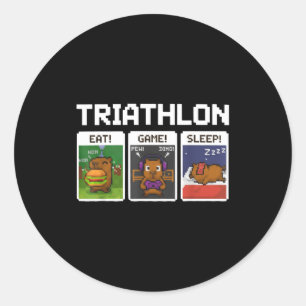 Funny Boys And Men Gaming Classic Round Sticker