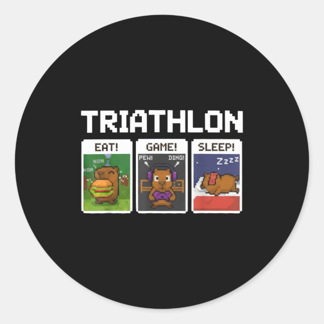 Funny Boys And Men Gaming  Classic Round Sticker (Front)