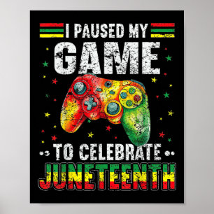 Funny Boys Gamer Juneteenth Black Kids Gaming Poster