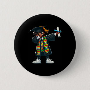 Funny Boys Graduation Graduate Dabbing Black Histo 6 Cm Round Badge