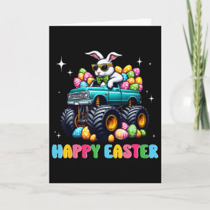 Funny Boys Happy Easter Monster Truck Easter Eggs  Card