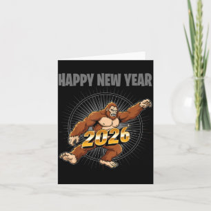 Funny Boys Nye Outfit, Mens Bigfoot Happy New Year Card